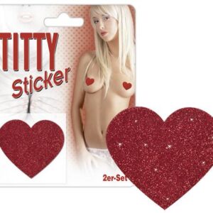 Titty Sticker Ozdoby na bradavky srdíčka - červená