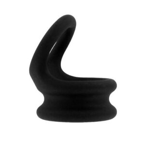 BASIC X Titus erekční kroužek s návlekem na varlata L černý