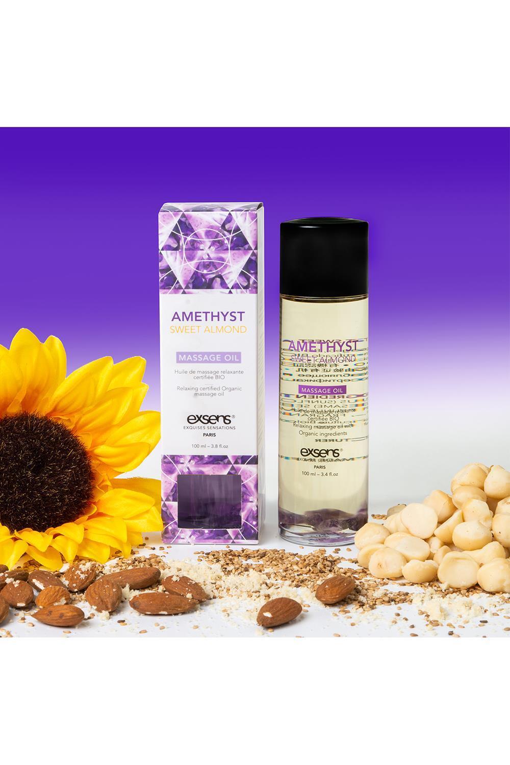 exsens Organic masážní olej - Amethyst sweet almond 100 ml - Obrázek 3