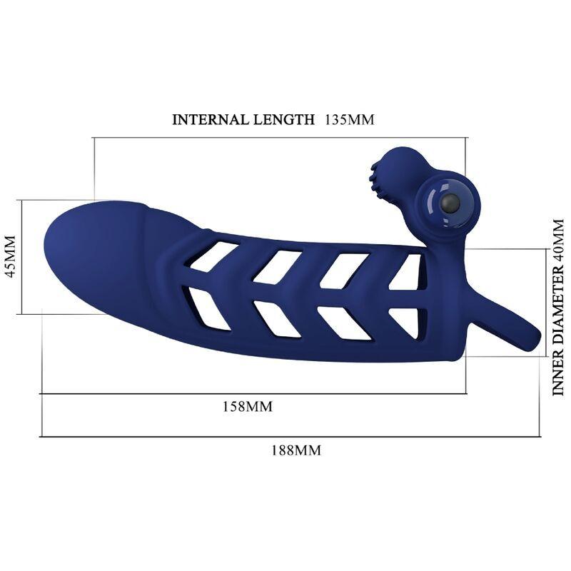 Pretty Love Altaf vibrační návlek na penis - modrý - Obrázek 3