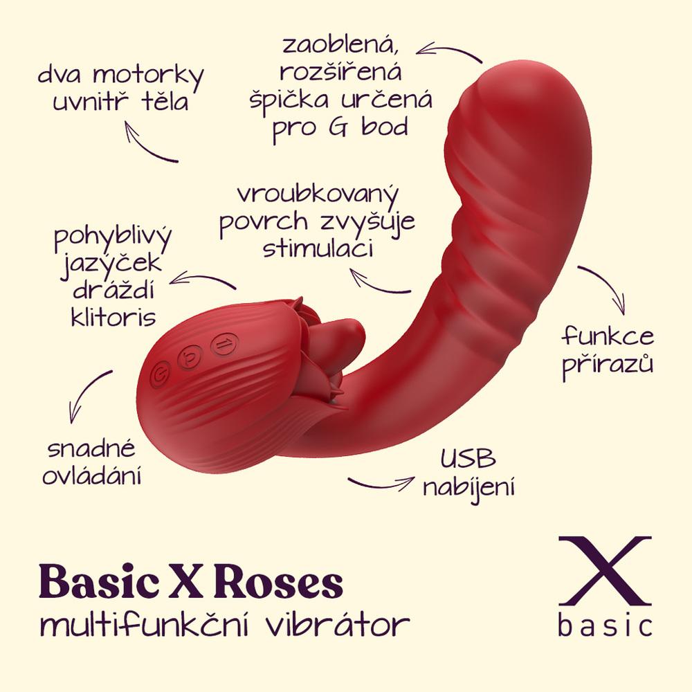 BASIC X Roses multifunkční vibrátor - Obrázek 2