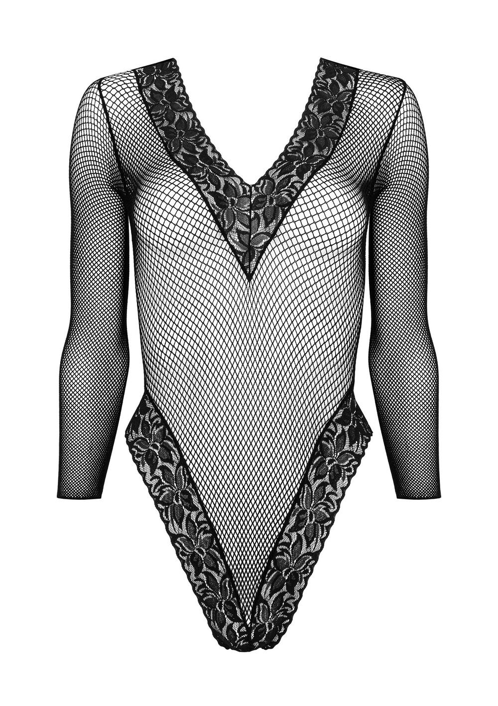 Kotek Síťované body s krajkou FB005 - černé - Obrázek 3