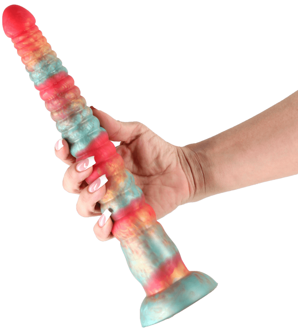 Colours Stacked dildo 30,5 cm - červená/zlatá - Obrázek 2