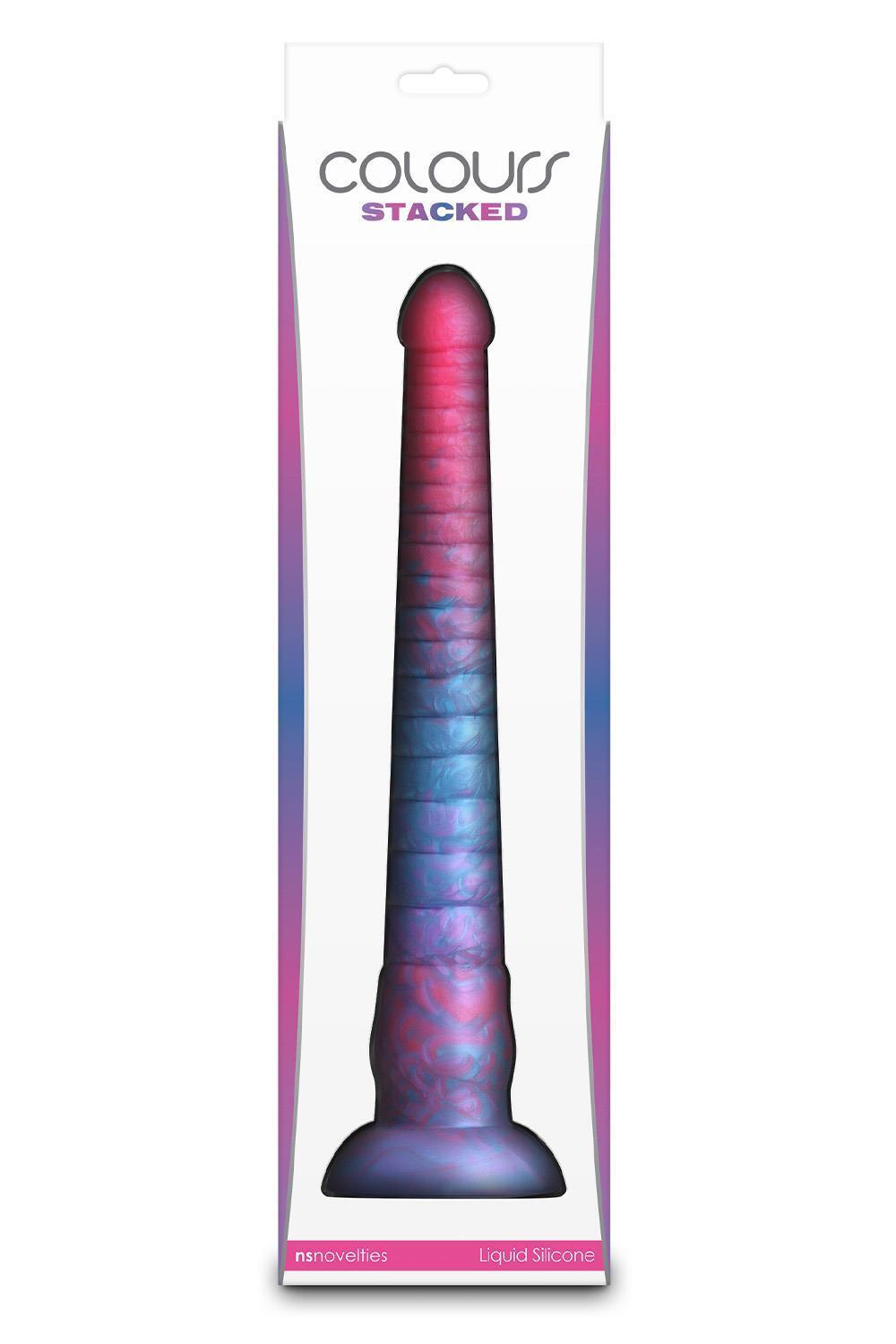 Colours Stacked dildo 30,5 cm - růžová/modrá - Obrázek 3
